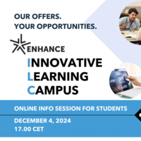 ENHANCE Innovative Learning Campus - online, 4 December, 2024, 17:00-18:00 ENHANCE Innovative Learning Campus - online, 4 December, 2024, 17:00-18:00