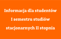 Informacja dla studentów I semestru studiów II stopnia stacjonarnych na Wydziale Mechatroniki r. akad. 2020/2021