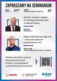 "Industry and Trends in Electromobility” seminar | 26 February, 2025, 12:15, SK 4-5 "Industry and Trends in Electromobility” seminar | 26 February, 2025, 12:15, SK 4-5