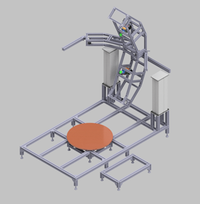 Image of the skeleton structure of the station without the background mounted, roughly ¾ right back